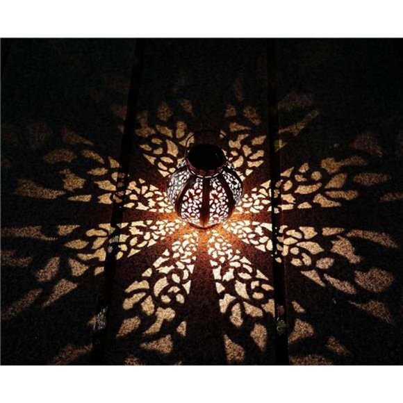 New 2 Pack Hanging Outdoor Ramadan Solar Lantern Waterproof 6 Lumens Brown Decor - Picture 3 of 7